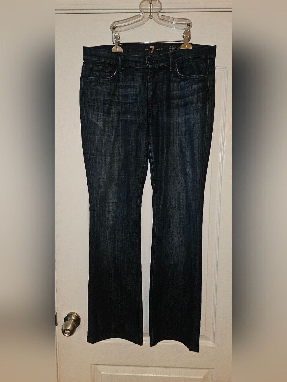 7 For All Mankind Women’s Boot Cut Jeans in Dark Blue